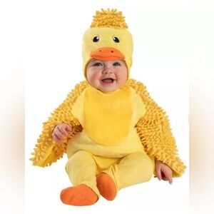 Baby Fuzzy Duckling Costume and Handmade Duck Slippers 12-18mos